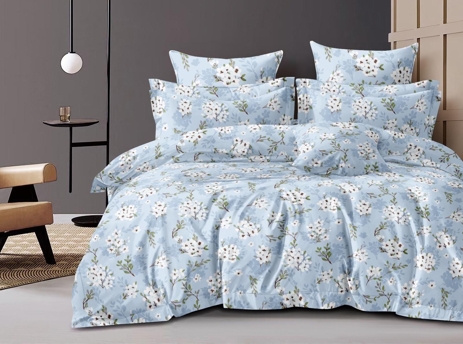 Blue Blossom Quilt Cover Blossom Drift 3-Piece Quilt Cover Set – Sky Blossom - Image 1