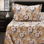 Golden Blossom 5-Piece Cotton Bedsheet Set – Marigold Bloom