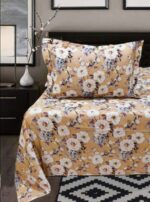 Golden Blossom 5-Piece Cotton Bedsheet Set – Marigold Bloom