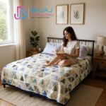 Coastal Geo Comforter – Oceanic Blue - Image 3