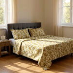 Leafora Serenity 3-Piece Quilt Cover Set – Marigold Ember - Image 3