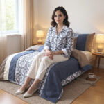 Urban Damask Stripe 3-Piece Quilt Cover Set – Slate Whisper - Image 2