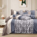 Urban Damask Stripe 3-Piece Quilt Cover Set – Slate Whisper