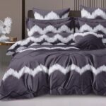 Urban Ikat Wave 3-Piece Quilt Cover Set – Charcoal Drift