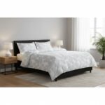 Leaf Etch 3-Piece Quilt Cover Set – Stone Greige - Image 3