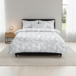 Leaf Etch 3-Piece Quilt Cover Set – Stone Greige