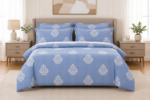 Heritage Motif 7-Piece Bedsheet Set – Azure Blue