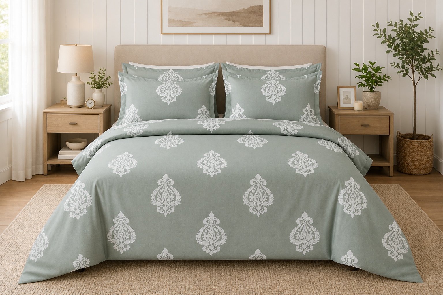 Heritage Motif - Sage Green -cover Heritage Motif 7-Piece Set – Sage Green - Image 1