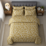 Leafora Serenity 7-Piece Bedsheet Set – Marigold Ember - Image 3