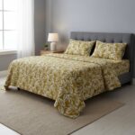 Leafora Serenity 7-Piece Bedsheet Set – Marigold Ember - Image 4